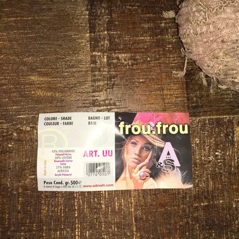 LOT OF 9 Adriafil Frou Frou Shaggy Mixed Fiber Cotton Blend Yarn Fancy Tan Italy